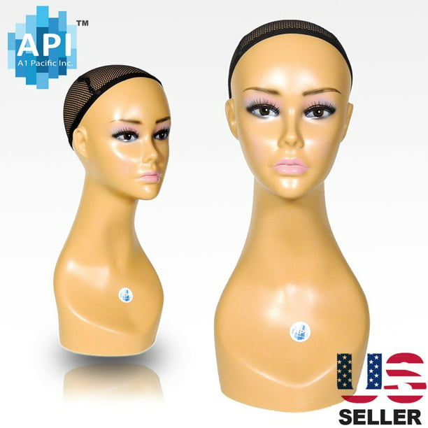 Female Plastic Head Model Mannequin Wig Hair Hat Manikin Display Stand